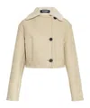 Jacquemus Double-breasted Shearling Jacket In Nude