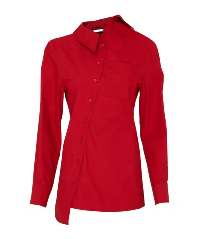 Jacquemus Long-sleeved Shirt In 480 Dark Red