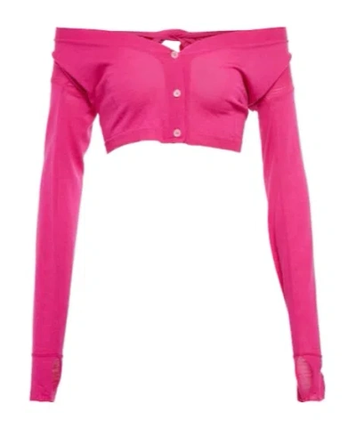 Jacquemus Long-sleeved Short-sleeved Cardigan In Pink