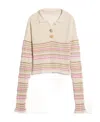 Jacquemus Long-sleeved Striped Polo Shirt In Nude