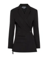 Jacquemus Tailored Double-breasted Blazer With Structured Shoulders In Black