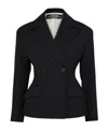 Jacquemus Structured Wool Jacket Exaggerated Shoulders In Black