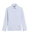 Jacquemus Womens La Chemise Cuadro Script-embroidery Asymmetric Cotton Shirt Light Grey In Blue