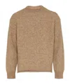 Jacquemus Logo Detailed Knitted Sweater In Beige