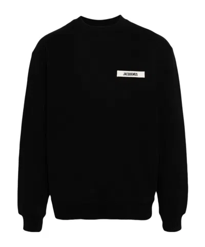 Jacquemus Crewneck Sweatshirt Le Gros Grain In Black