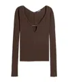 Jacquemus Pralu Ribbed-knit Top In Green