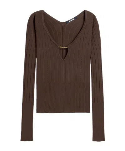 Jacquemus Long-sleeved Sweater In Brown