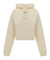 Jacquemus Cotton Hoodie With Drawstring Hood And Ribbed Details In Nude