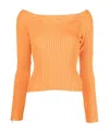 Jacquemus La Maille Oro Ribbed Top In Orange