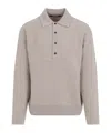 Jacquemus Collared Knitwear With Ribbed Cuffs And Hem In Gray