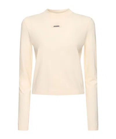 Jacquemus Le Gros Grin Logo-detail Long-sleeve T-shirt In Neutral