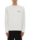 Jacquemus Relaxed-fit Long-sleeved Cotton T-shirt With Minimalist Design In White