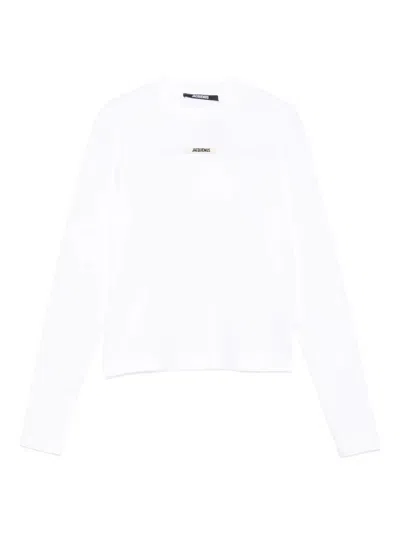Jacquemus Women Long-sleeved T-shirt With Applique In White