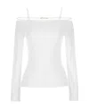 Jacquemus Long-sleeved T-shirt With Shoulder Straps In White