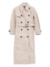 Jacquemus Double-breasted Trench Coat With Belt In Neutral