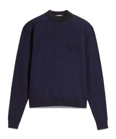 Jacquemus Long-sleeved Wool Sweater In Black