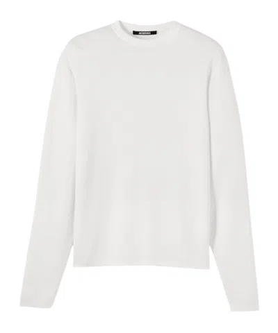 Jacquemus Long-sleeved Wool Sweater In White