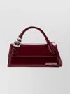 Jacquemus Burgundy Brusched Leather Le Chiquito Long Boucle Handbag In Burgundy