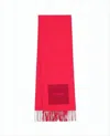 Jacquemus Long Wool Scarf With Fringed Edges In Red