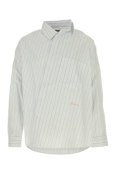 Jacquemus Long-sleeve Check Shirt In Stripewhiteblue