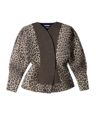 Jacquemus Long-sleeve Jacket In Animal Print