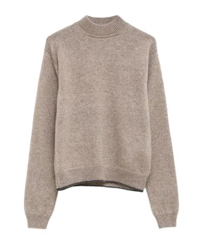 Jacquemus Ribbed-trim Long-sleeve Sweater In Neutral