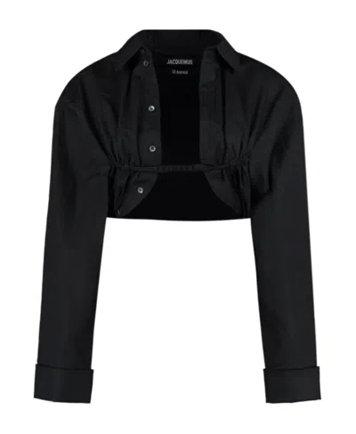 Jacquemus Long-sleeved Blouse In Black