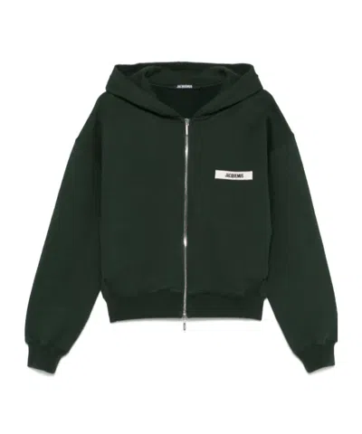 Jacquemus Long-sleeved Hoodie In Green