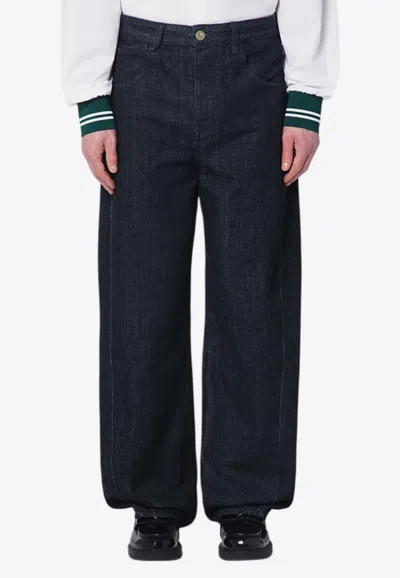 Jacquemus Navy Blue Loose Fitting Jeans