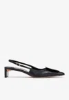 Jacquemus Low Duelo 40 Slingback Sandals In Nappa Leather In Black
