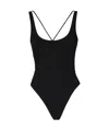 Jacquemus Minimalist One-piece Swimsuit With Crossback Straps In Black