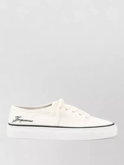 JACQUEMUS LOW TOP COTTON LACE UP SNEAKERS