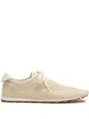 Jacquemus The Tennis Leather-trimmed Croc-effect Suede Sneakers In Neutral