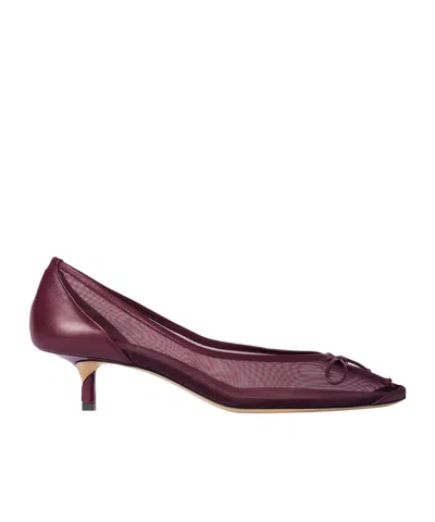 Jacquemus Low Twisted Pumps In Burgundy