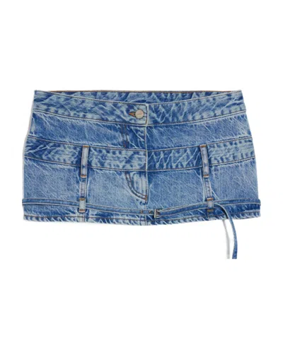 Jacquemus Low-waisted Denim Skirt In Blue