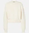 Jacquemus Alpaca Wool Blend Cropped Pullover In Beige