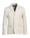 Jacquemus Man Blazer Beige Size 42 Viscose, Linen