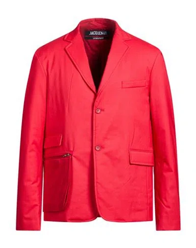 Jacquemus Man Blazer Red Size 40 Virgin Wool, Polyester, Elastane