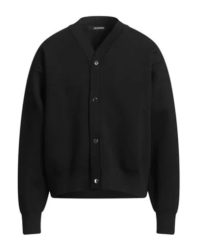 JACQUEMUS JACQUEMUS MAN CARDIGAN BLACK SIZE XL MERINO WOOL, POLYAMIDE, ELASTANE
