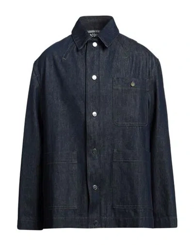 Jacquemus Man Denim Outerwear Blue Size 40 Organic Cotton