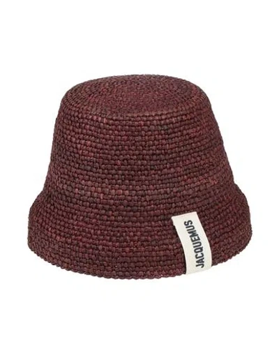 Jacquemus Man Hat Chocolate Brown Size 7 ⅛ Natural Raffia