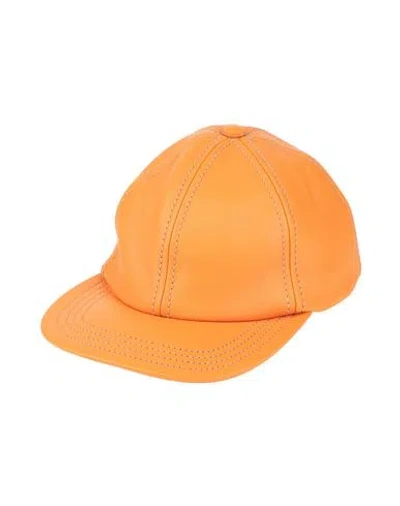 Jacquemus Man Hat Mandarin Size 7 ⅛ Lambskin In Orange