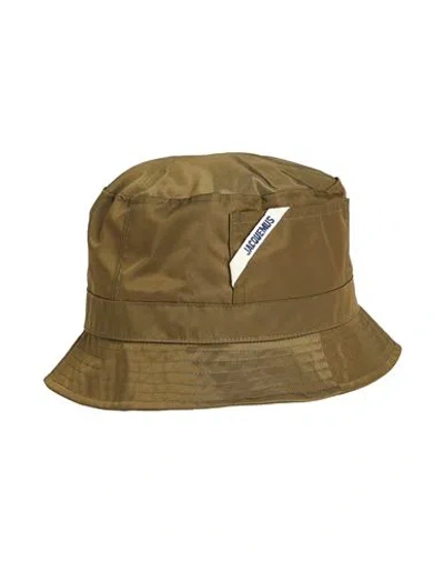 Jacquemus Man Hat Military Green Size 7 ⅜ Polyamide, Acrylic In Green