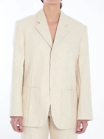Jacquemus Square Suit Coat In Neutral
