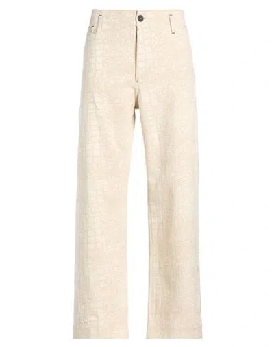 Jacquemus Man Jeans Beige Size 33 Cotton In Brown