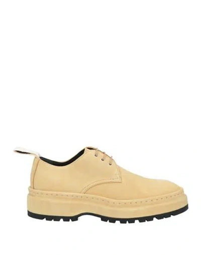 Jacquemus Man Lace-up Shoes Beige Size 9 Leather