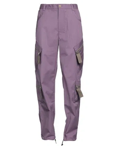 Jacquemus Man Pants Mauve Size 36 Cotton, Elastane In Purple