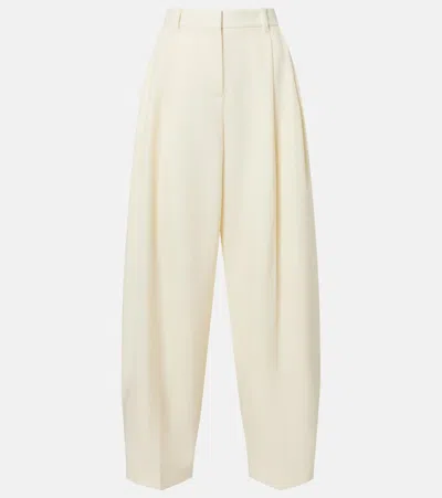 Jacquemus Man's Pleated Virgin Wool Wide-leg Pants In Neutral