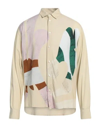 Jacquemus Man Shirt Beige Size 40 Linen
