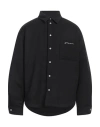 Jacquemus Virgin Wool Long-sleeve Shirt With Embroidered Logo In Black